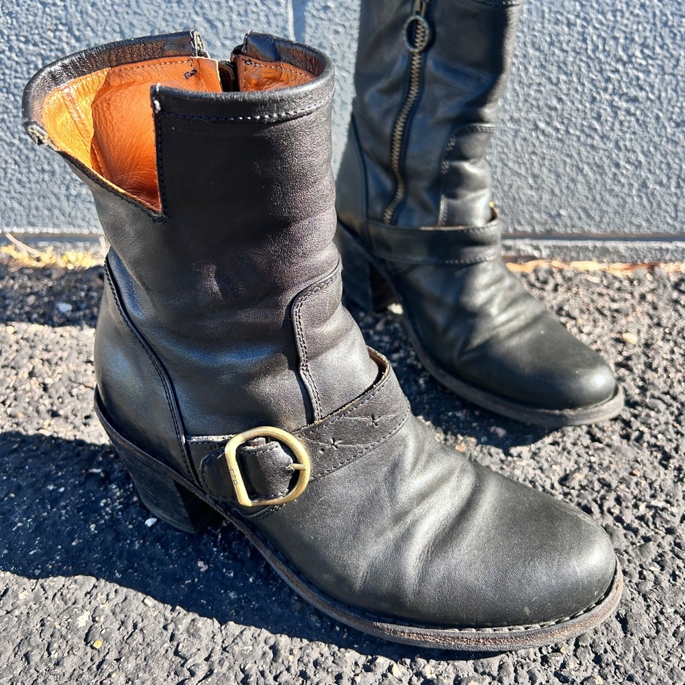 Fiorentini + Baker Black Leather Boots- size 39